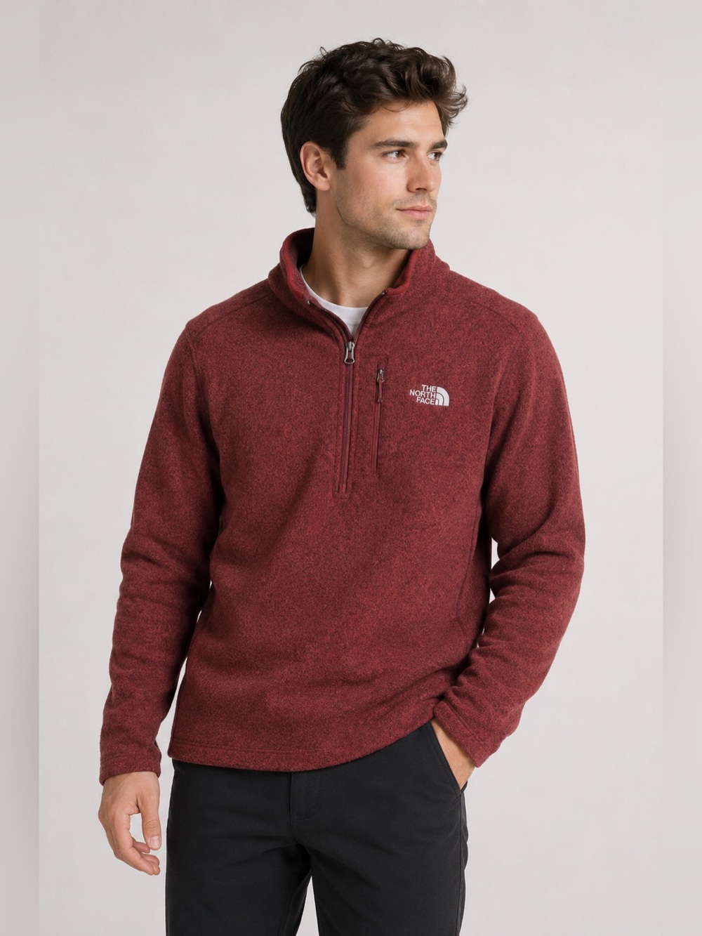 The North Face 1/4 Zip Sweater Fleece Pullover Men’s XL Rust